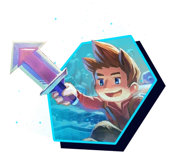 Hero with sword in Core Keeper