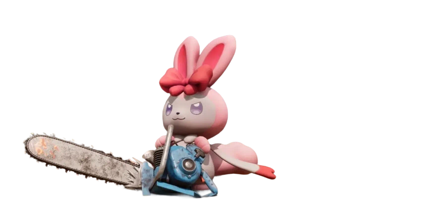 Uma imagem de uma personagem de Palworld: Palfarm