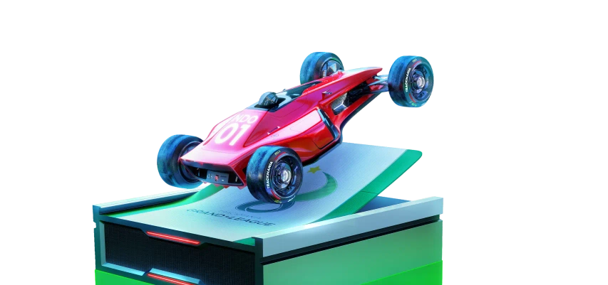 An image of a Trackmania car jumping
