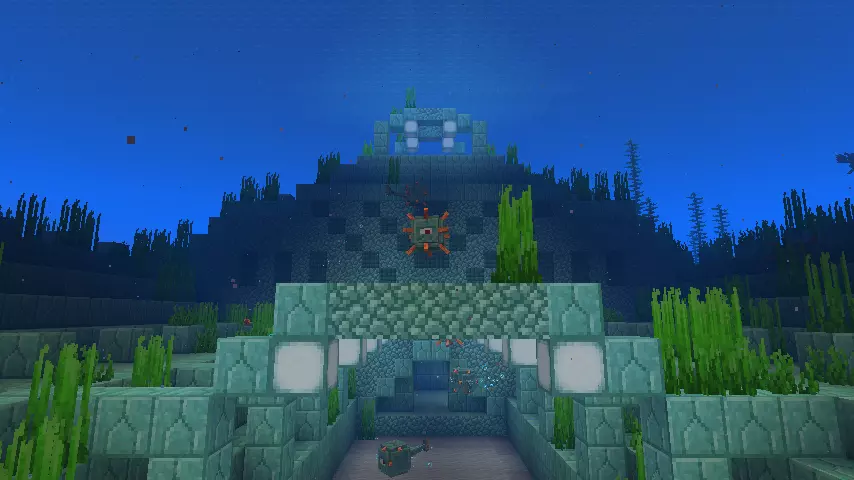 How to Beat the Elder Guardian In Minecraft Screenshot: Ocean Monument Entrance