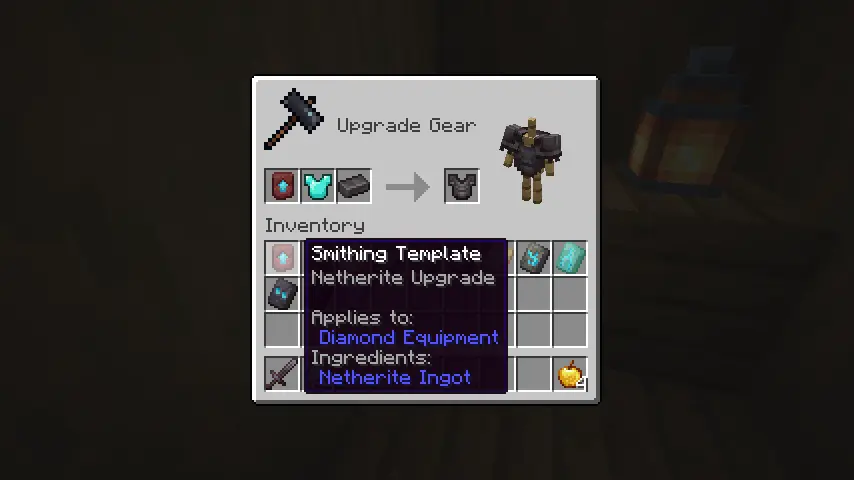 Minecraft 1.20 Diamond to Netherite Upgrade Screenshot