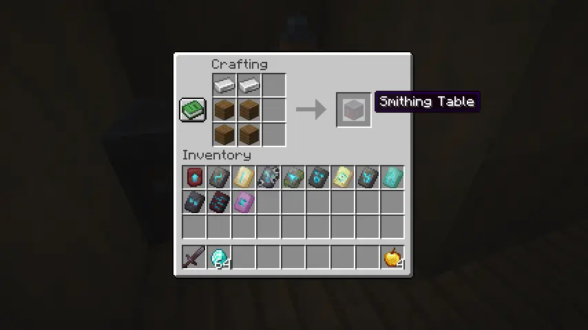 Smithing Table Crafting Recipe Screenshot