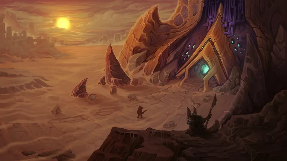 RighteousPebble's Hytale Concept Art of a Mystical Desert Structure