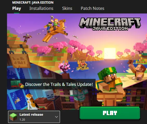 Minecraft Trails & Tales Install Screenshot