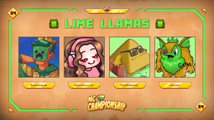 MCC 34 Teams: Lime Llamas