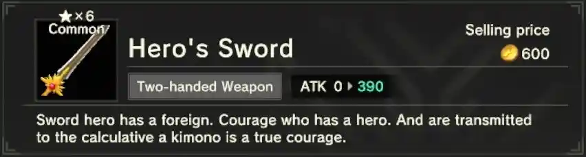 Craftopia Hero's Sword