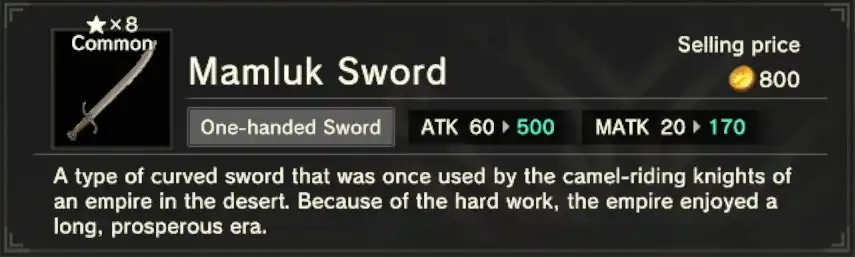 Craftopia Mamluk Sword