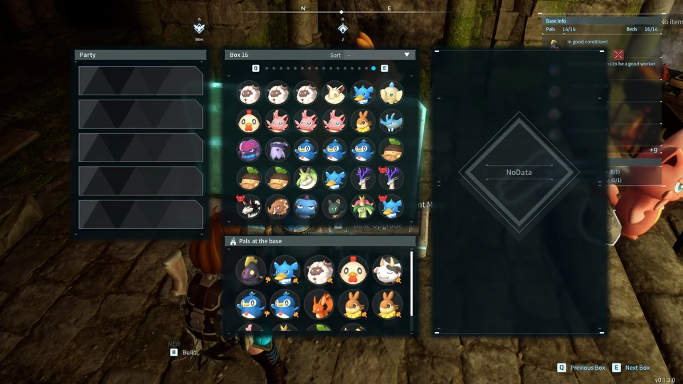 Can You Release Pals in Palworld? Palbox Example Screenshot