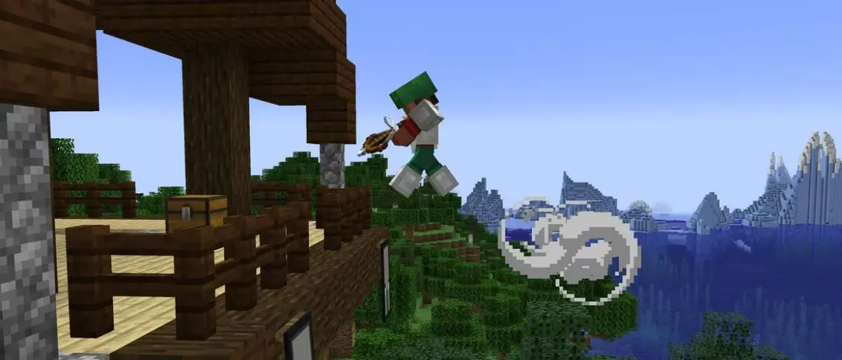 Minecraft 1.21 Wind Charge Jump Promo Screenshot