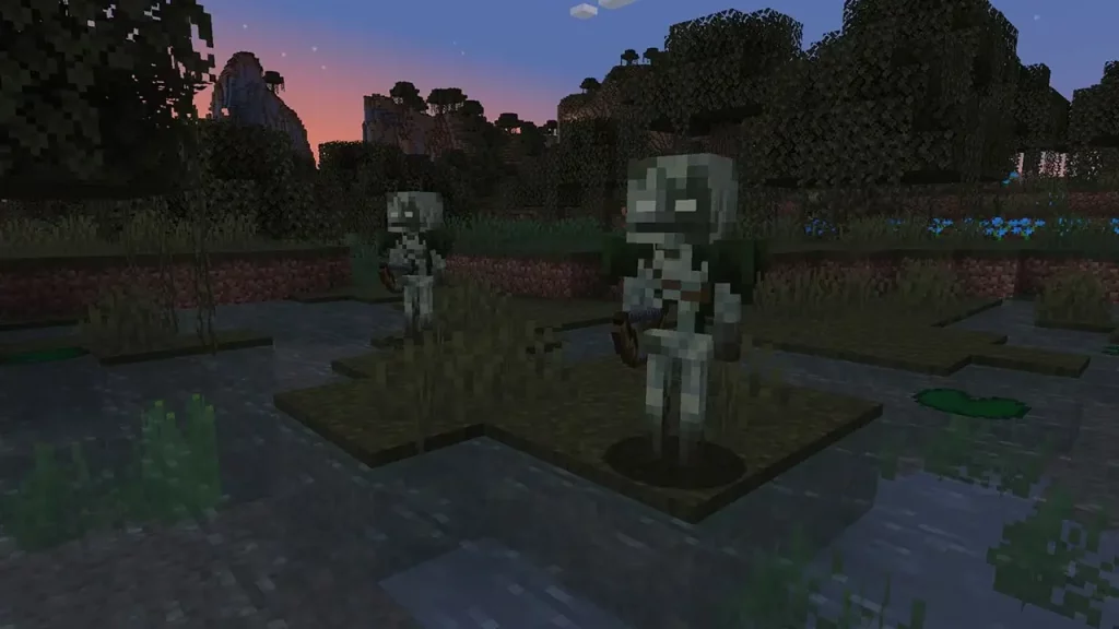 Minecraft 1.21 Bogged Skeletons Spawning in Swamps Screenshot