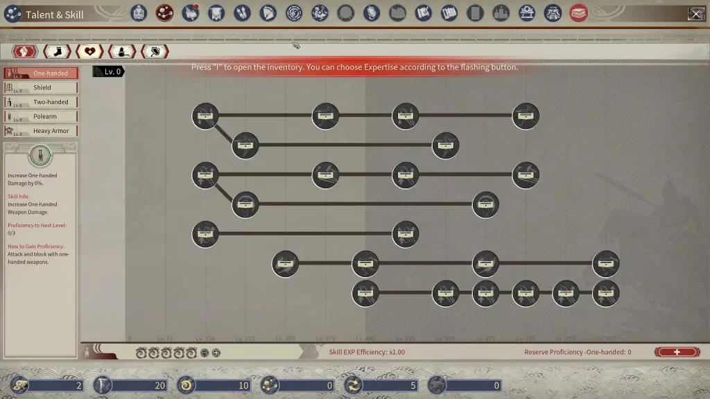 Myth of Empires Talent and Skill