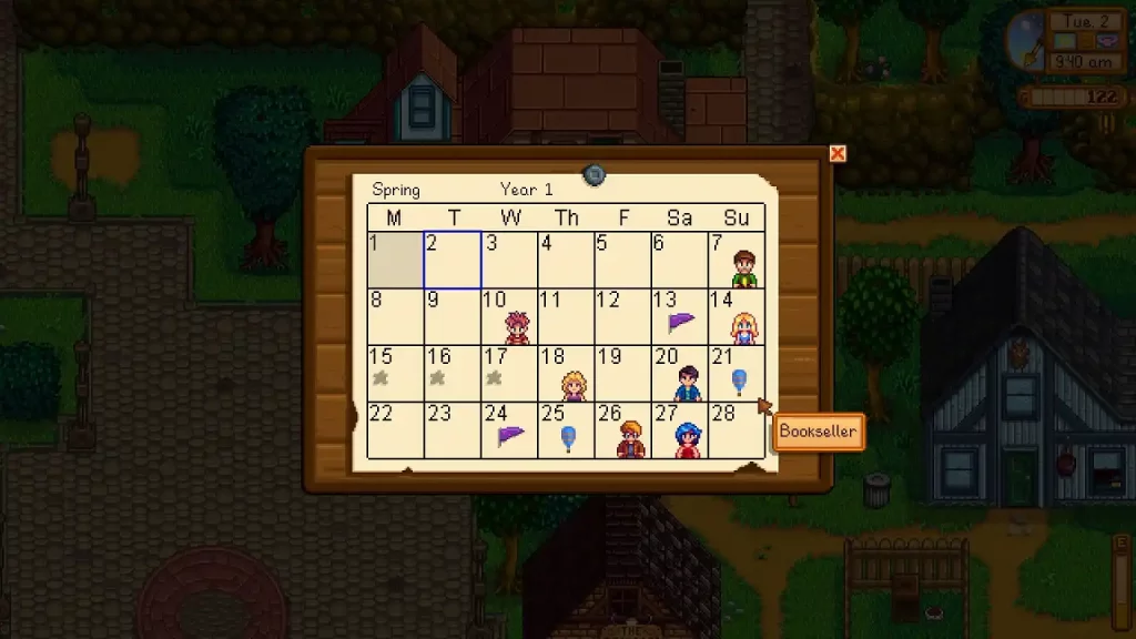 Stardew Valley Bookseller Dates