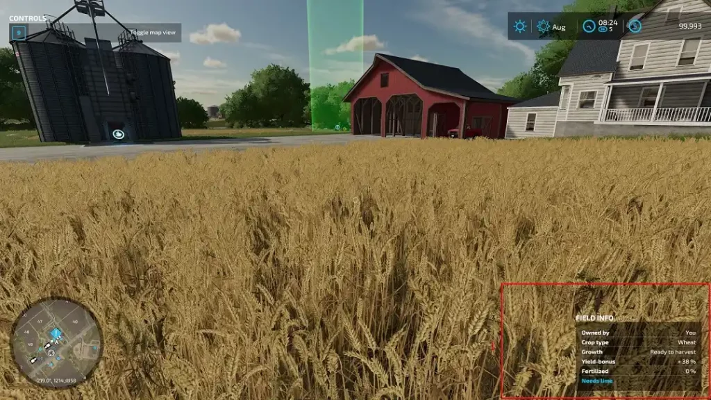 Farming Simulator 22 Crop HUD