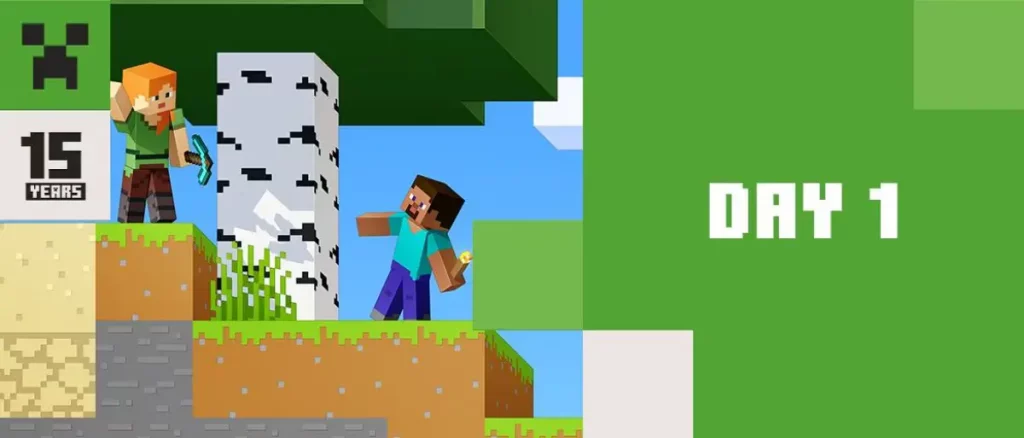 Minecraft 15th Anniversary Promo Image