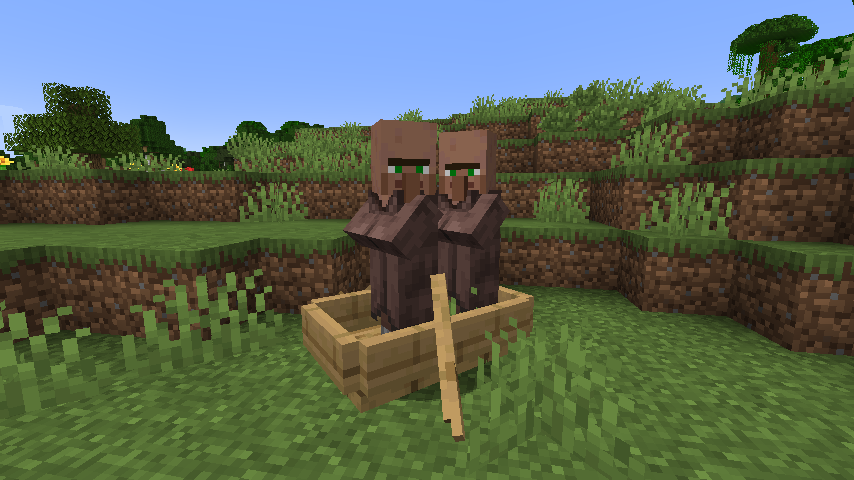 Minecraft Villagers in Boat Screenshot