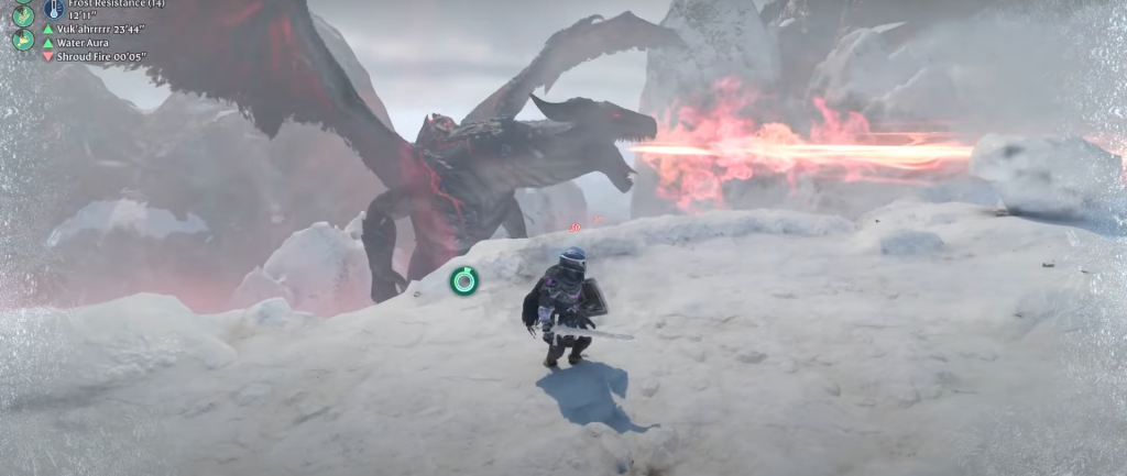 Screenshot of a Fell Dragon Younglingn in Enshrouded