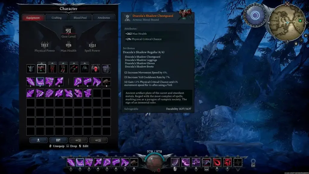 V Rising Armor Gear Level
