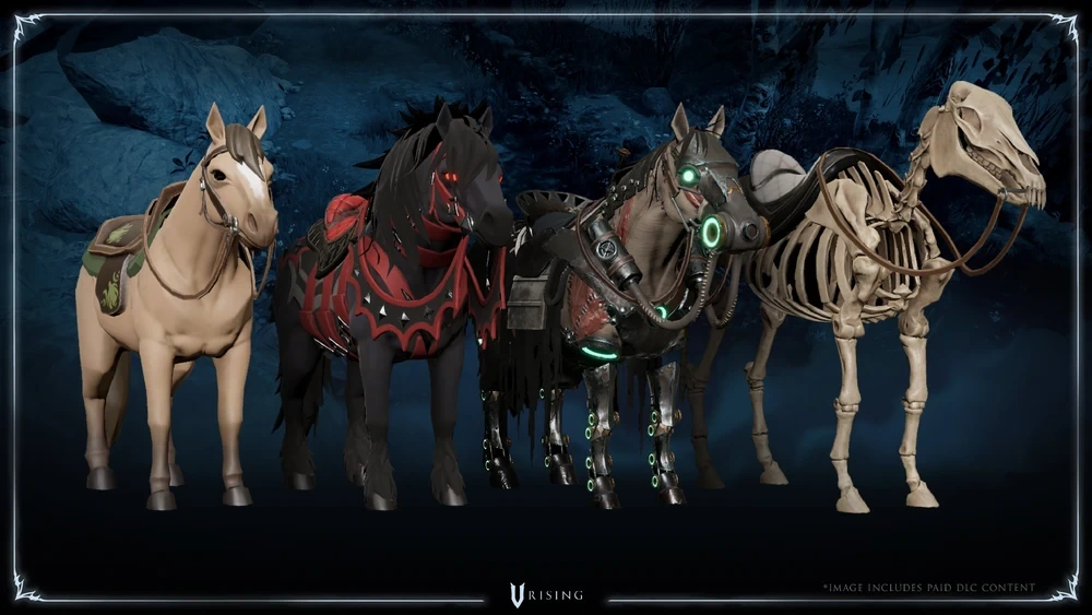 V Rising press kit screenshot of different horses
