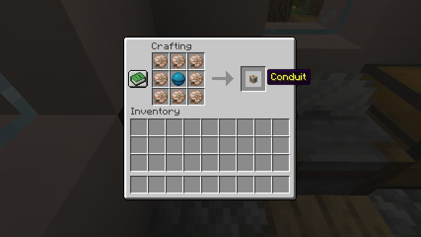 Minecraft Conduit Crafting Recipe Screenshot