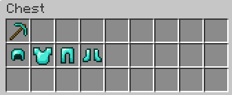Diamond Armor & Pickaxe in Chest Screenshot