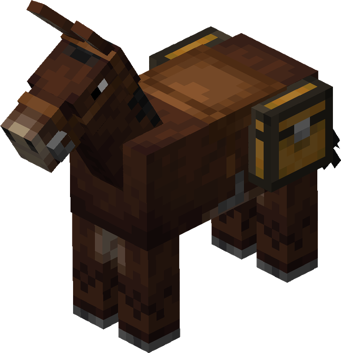 Minecraft Mule Wearing Saddle & Saddle Bags