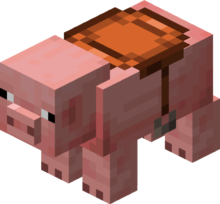 Minecraft Mount Guide: Pig Wearing Saddle