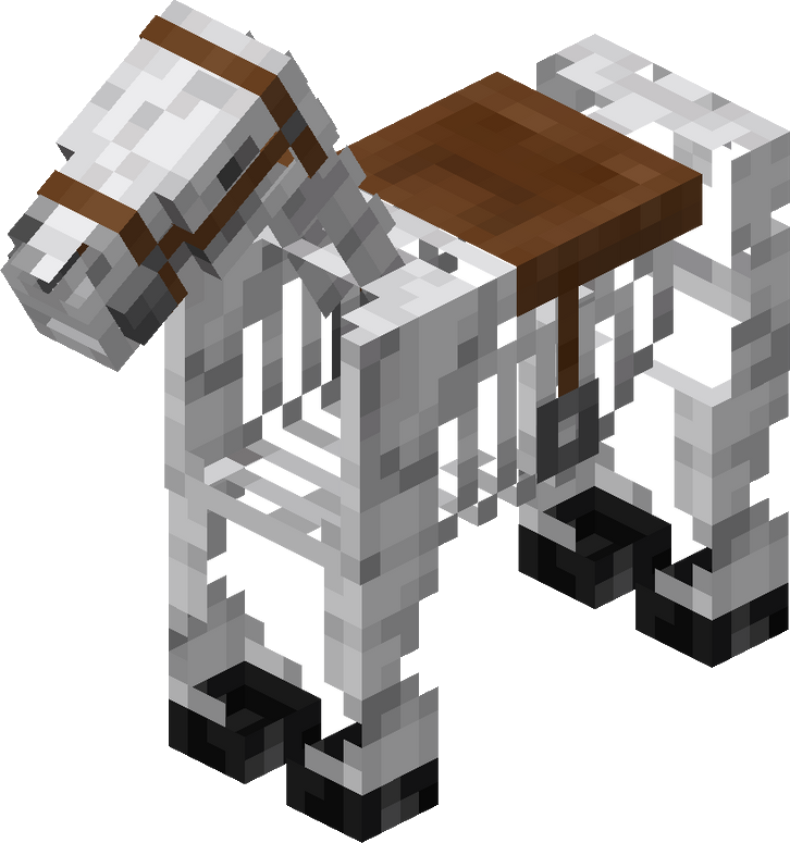 Minecraft Mount Guide: Skeleton Horse Wearing Saddle