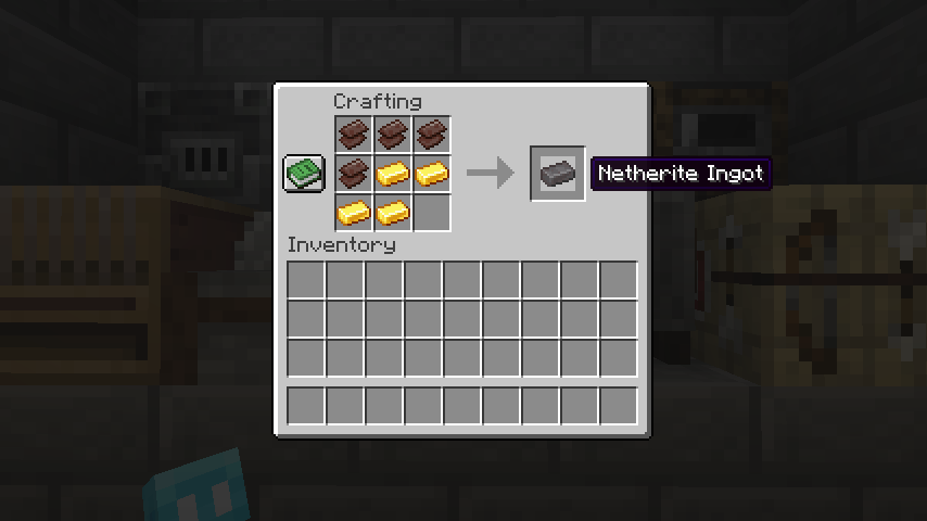 Minecraft Netherite Ingot Crafting Recipe Screenshot