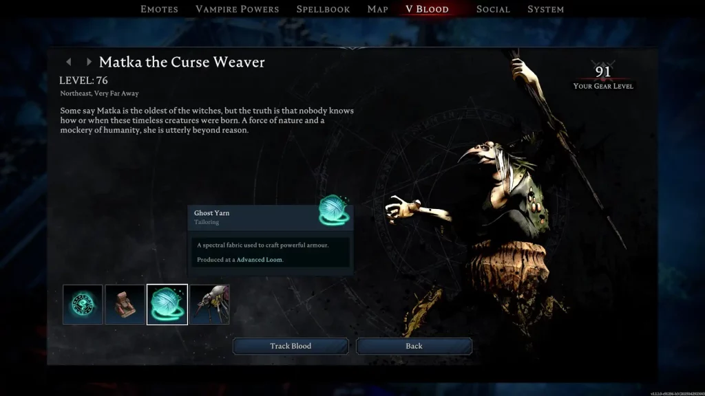 V Rising Unlock Ghost Yarn Recipe