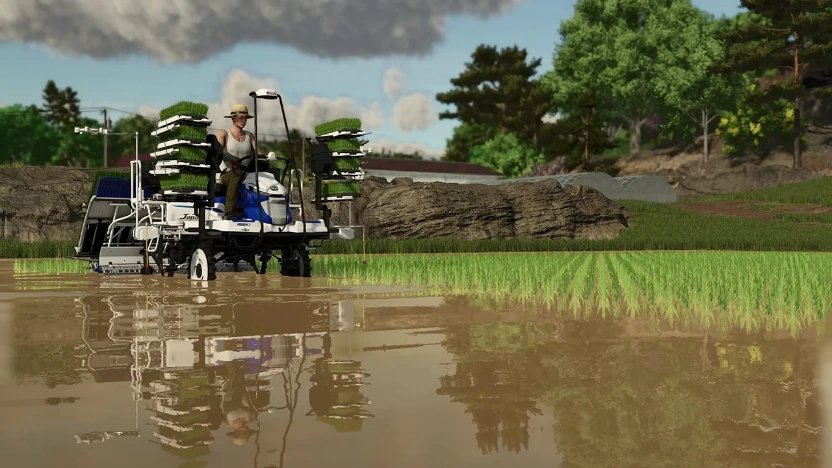 Farming Simulator muddy water screenshot