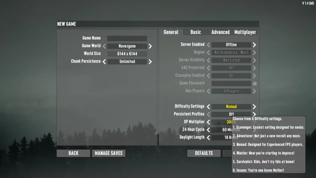 7 Days to Die Difficulty Settings
