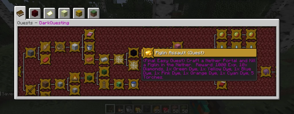 Minecraft Dark Questing Mod Quests Screenshot