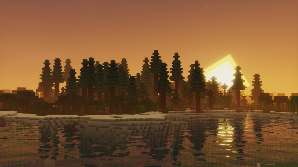 Minecraft Mellow Shader Mod Sunset Screenshot