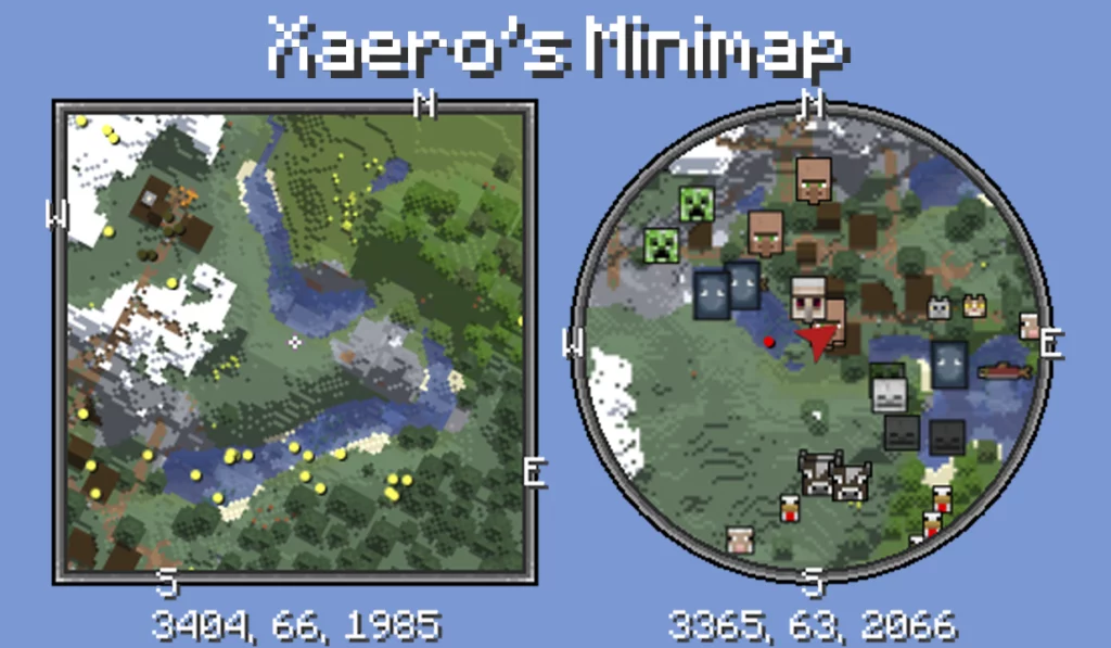 Minecraft Xaero's Minimap Mod Promo Image