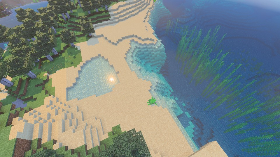 Minecraft Vibrant Visuals Beach Screenshot