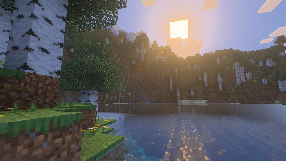 Minecraft Vibrant Visuals Sunrise Screenshot