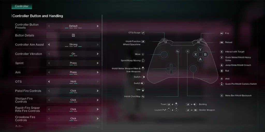 Once Human Controller Controls screenshot