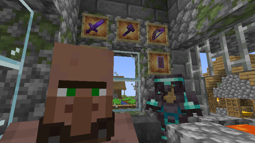 Best Enchantments for PVP: Minecraft Enchanted Items & Villager Screenshot