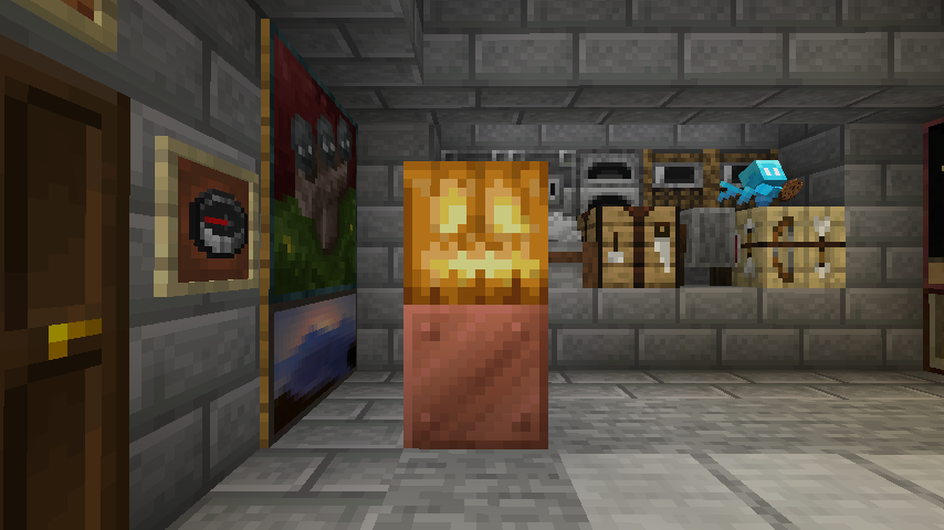 Minecraft Jack O' Lantern On Copper Block Screenshot