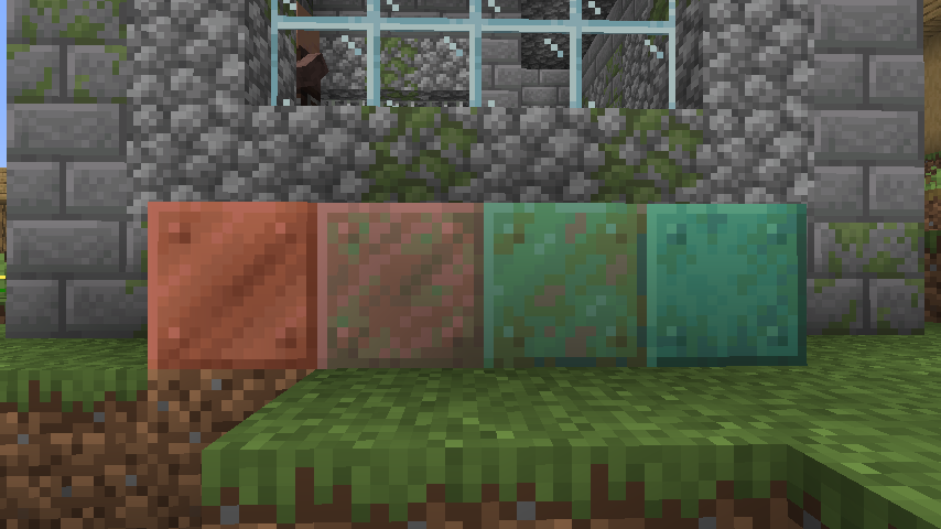 Minecraft Copper Oxidation Progression Screenshot