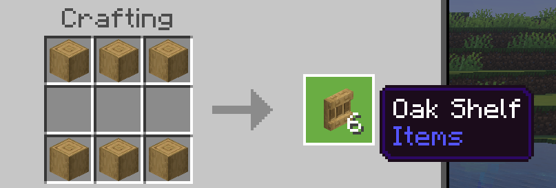 Minecraft Shelf Recipe Screenshot