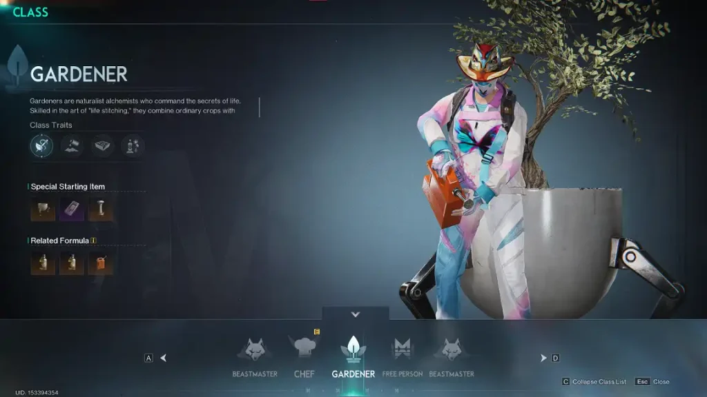 Once Human Gardener Class