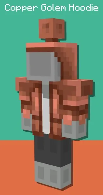 Minecraft Copper Golem Hoodie Cosmetic