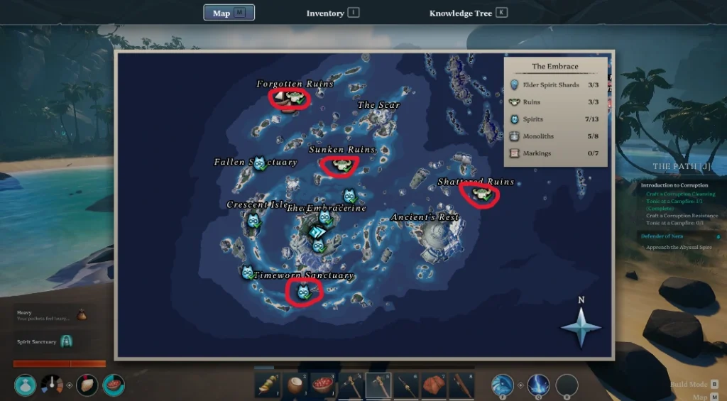Voyagers of Nera ancient fragments locations screenshot