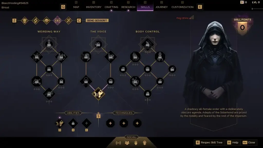 Dune Awakening Bene Gesserit Abilities Skills