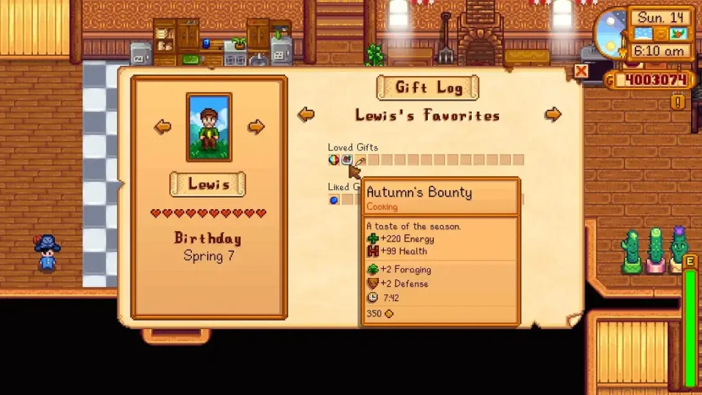 Stardew Valley Lewis Gifts