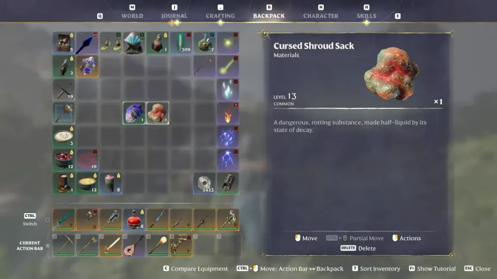 Enshrouded Cursed Shroud Sack