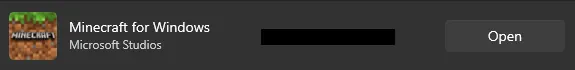 Minecraft Bedrock Edition Microsoft Store Play button