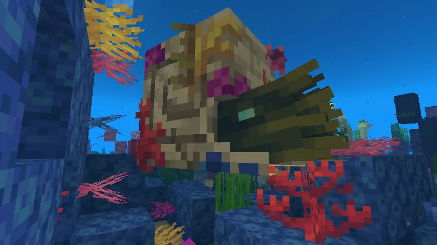 Minecraft Snapshot 25W45A Coral Zombie Nautilus