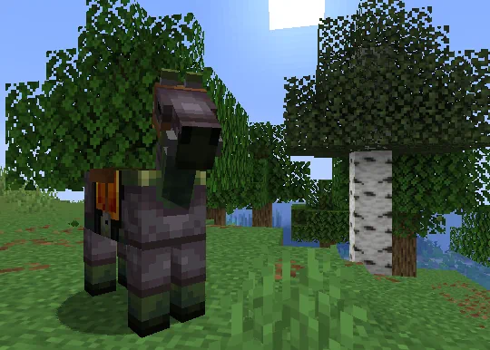 Minecraft Netherite Horse Armor on Zombie Horse